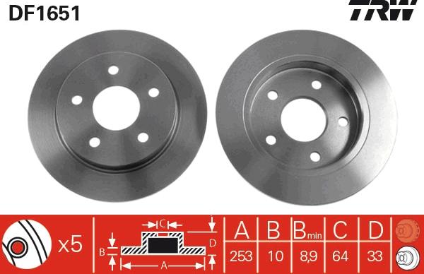 TRW DF1651 - Kočioni disk www.molydon.hr