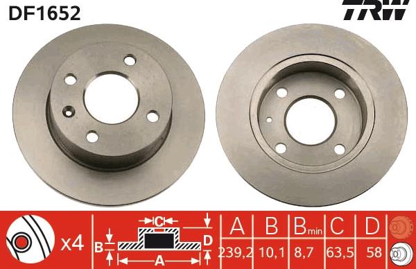 TRW DF1652 - Kočioni disk www.molydon.hr