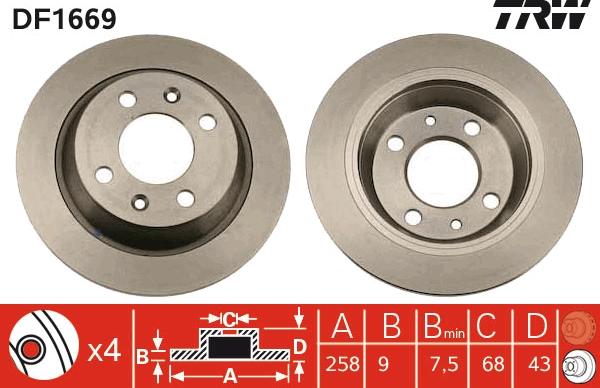 TRW DF1669 - Kočioni disk www.molydon.hr