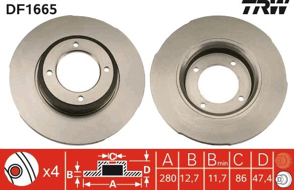 TRW DF1665 - Kočioni disk www.molydon.hr