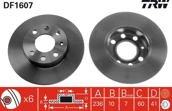 TRW DF1607 - Kočioni disk www.molydon.hr