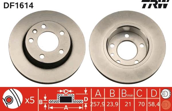 TRW DF1614 - Kočioni disk www.molydon.hr