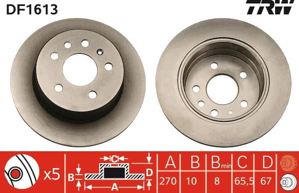 TRW DF1613 - Kočioni disk www.molydon.hr