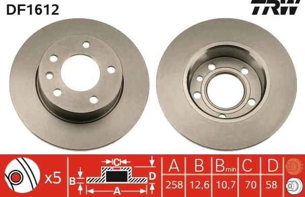 TRW DF1612 - Kočioni disk www.molydon.hr