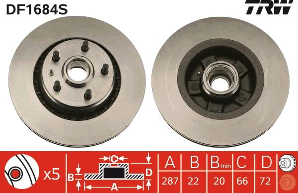 TRW DF1684S - Kočioni disk www.molydon.hr