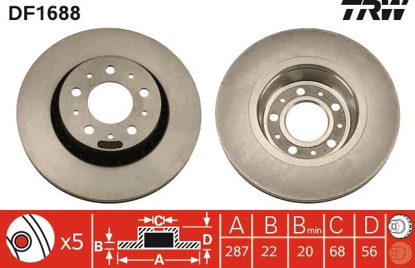 TRW DF1688 - Kočioni disk www.molydon.hr