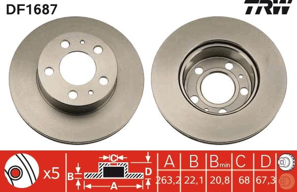 TRW DF1687 - Kočioni disk www.molydon.hr