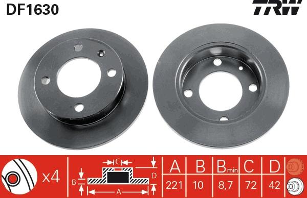 TRW DF1630 - Kočioni disk www.molydon.hr