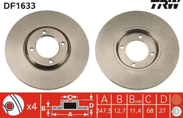 TRW DF1633 - Kočioni disk www.molydon.hr