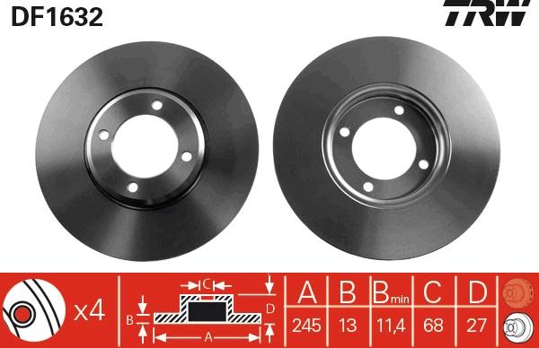 TRW DF1632 - Kočioni disk www.molydon.hr