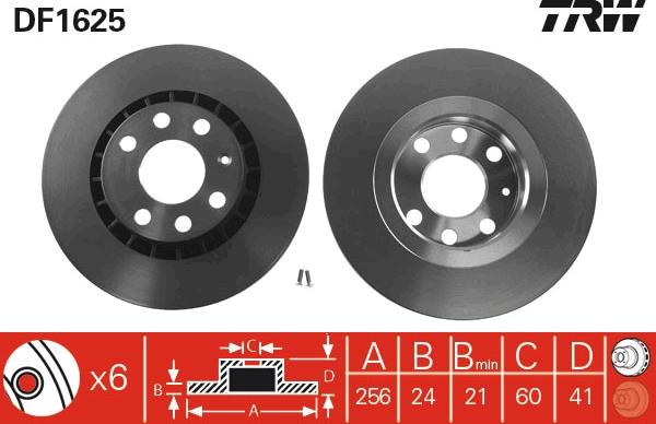 TRW DF1625 - Kočioni disk www.molydon.hr