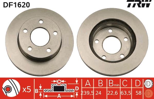 TRW DF1620 - Kočioni disk www.molydon.hr