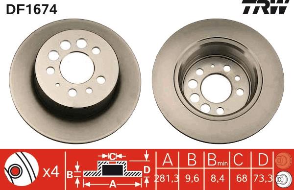 TRW DF1674 - Kočioni disk www.molydon.hr