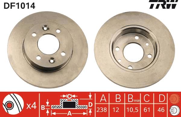 TRW DF1014 - Kočioni disk www.molydon.hr