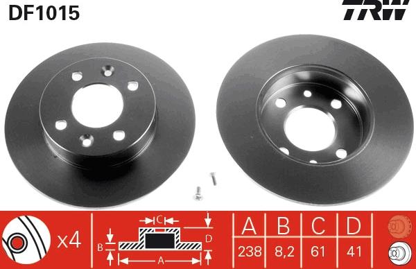 TRW DF1015 - Kočioni disk www.molydon.hr