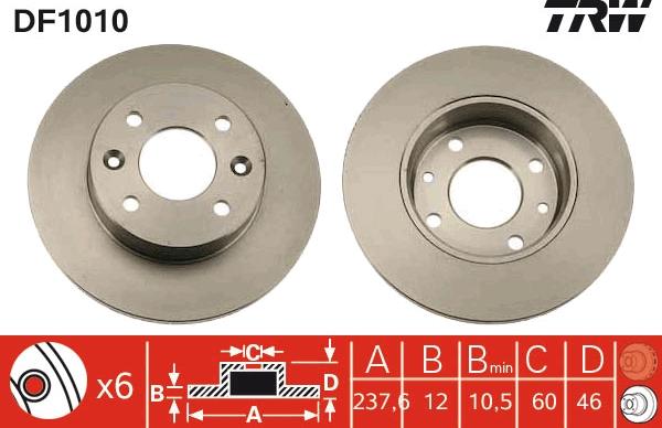 TRW DF1010 - Kočioni disk www.molydon.hr