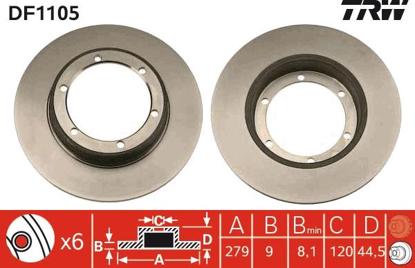 TRW DF1105 - Kočioni disk www.molydon.hr