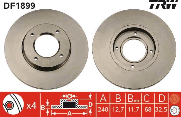 TRW DF1899 - Kočioni disk www.molydon.hr