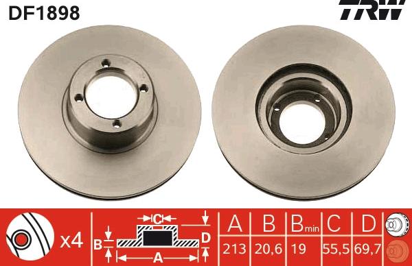 TRW DF1898 - Kočioni disk www.molydon.hr