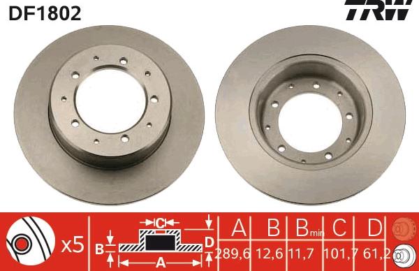 TRW DF1802 - Kočioni disk www.molydon.hr