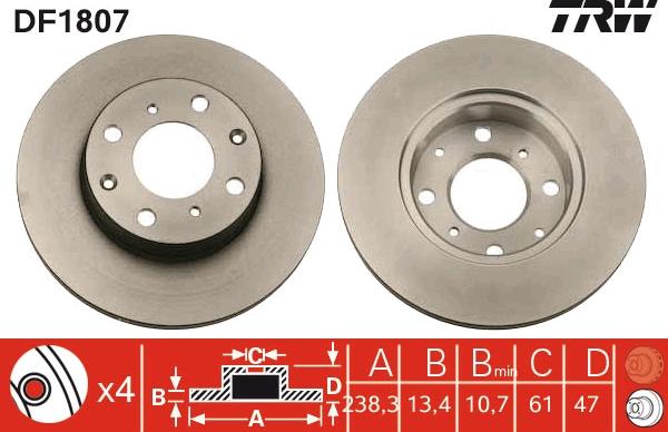 TRW DF1807 - Kočioni disk www.molydon.hr