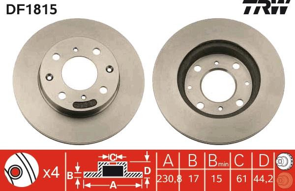 TRW DF1815 - Kočioni disk www.molydon.hr