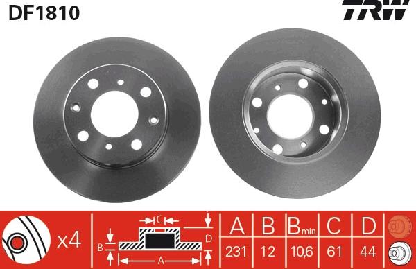 TRW DF1810 - Kočioni disk www.molydon.hr