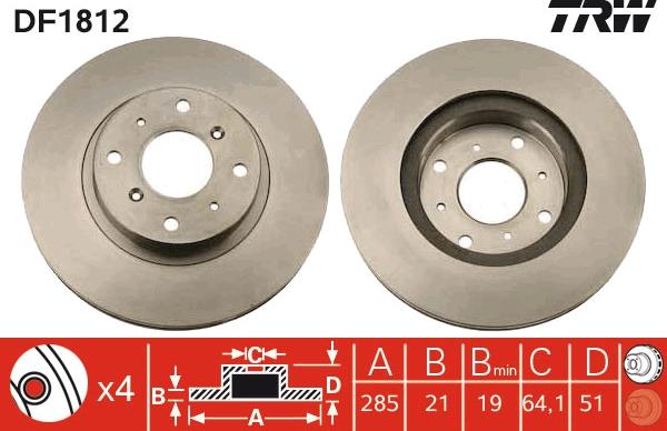 TRW DF1812 - Kočioni disk www.molydon.hr