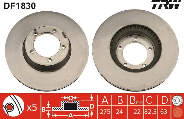 TRW DF1830 - Kočioni disk www.molydon.hr