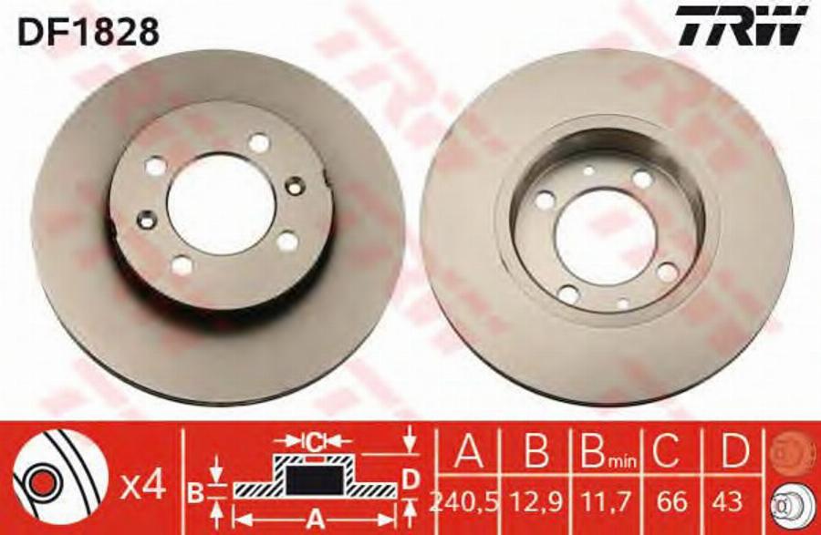 TRW DF1828BP - Kočioni disk www.molydon.hr