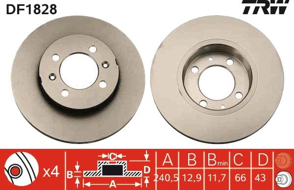 TRW DF1828 - Kočioni disk www.molydon.hr