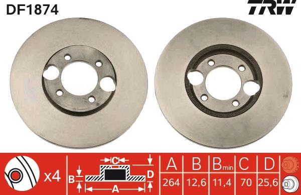 TRW DF1874 - Kočioni disk www.molydon.hr