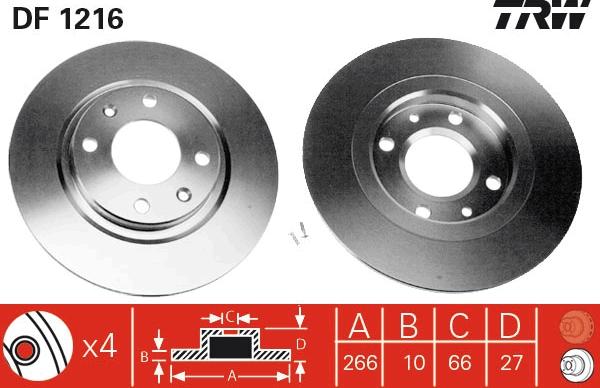 TRW DF1216 - Kočioni disk www.molydon.hr