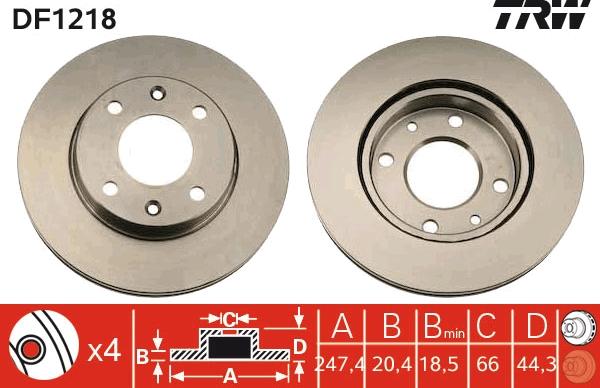 TRW DF1218 - Kočioni disk www.molydon.hr