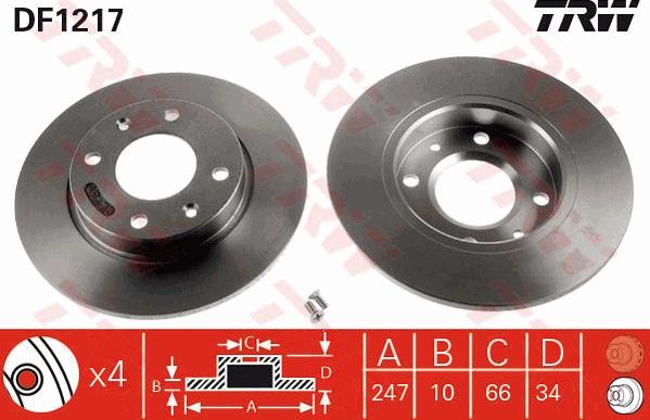 TRW DF1217 - Kočioni disk www.molydon.hr