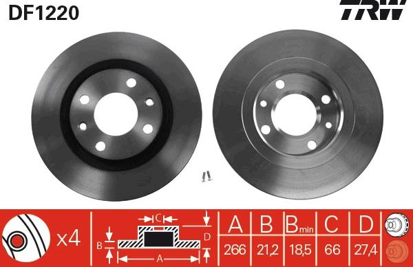 TRW DF1220 - Kočioni disk www.molydon.hr