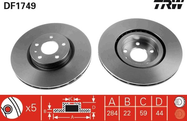 TRW DF1749 - Kočioni disk www.molydon.hr