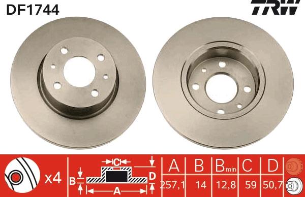 TRW DF1744 - Kočioni disk www.molydon.hr