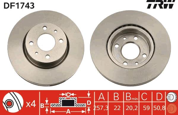 TRW DF1743 - Kočioni disk www.molydon.hr