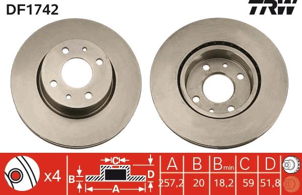 TRW DF1742 - Kočioni disk www.molydon.hr