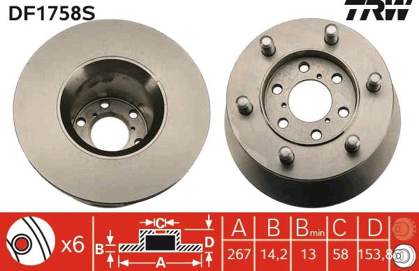 TRW DF1758S - Kočioni disk www.molydon.hr