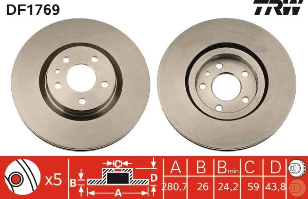 TRW DF1769 - Kočioni disk www.molydon.hr