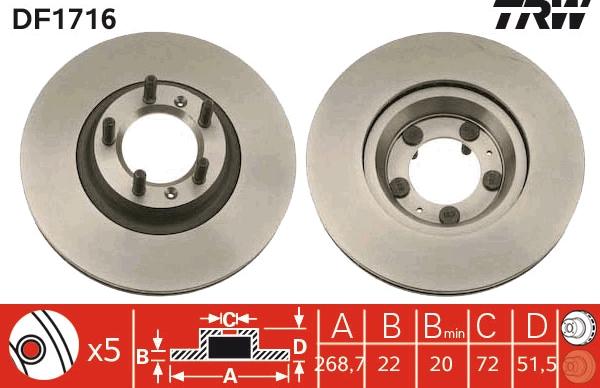 TRW DF1716 - Kočioni disk www.molydon.hr