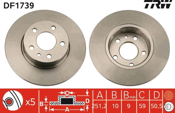 TRW DF1739 - Kočioni disk www.molydon.hr