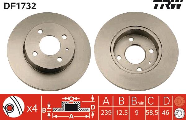 TRW DF1732 - Kočioni disk www.molydon.hr