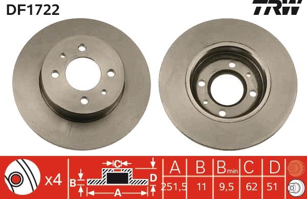 TRW DF1722 - Kočioni disk www.molydon.hr