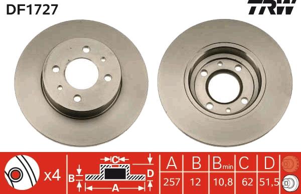 TRW DF1727 - Kočioni disk www.molydon.hr