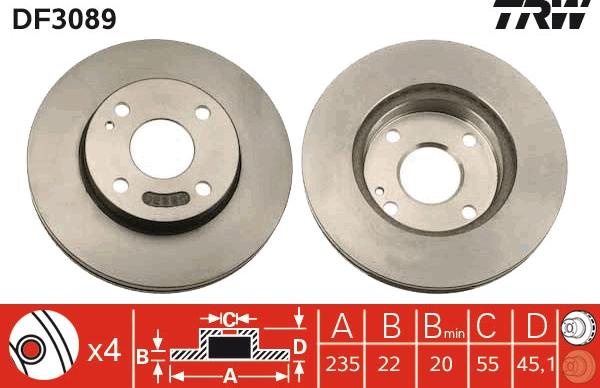 TRW DF3089 - Kočioni disk www.molydon.hr