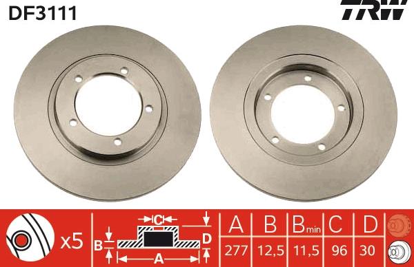 TRW DF3111 - Kočioni disk www.molydon.hr