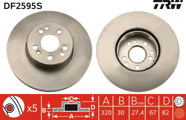 TRW DF2595S - Kočioni disk www.molydon.hr